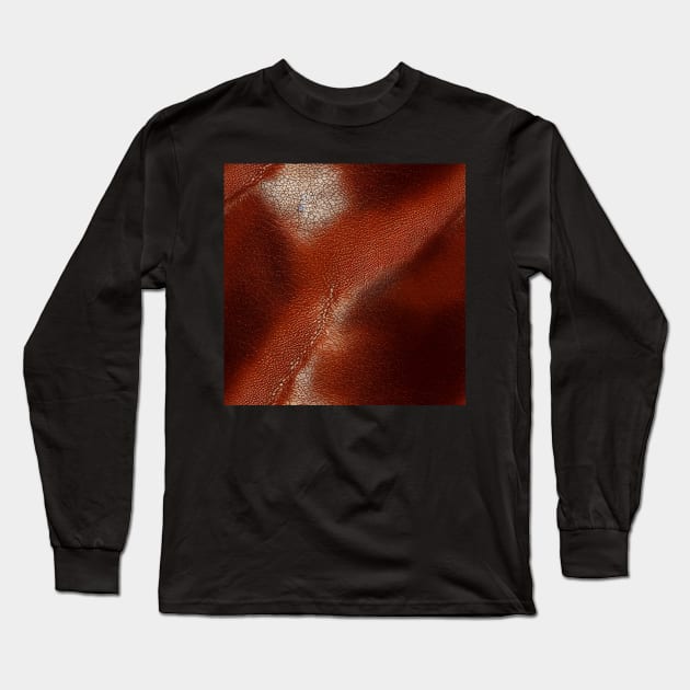 Brown Imitation leather, natural and ecological leather print #29 Long Sleeve T-Shirt by Endless-Designs